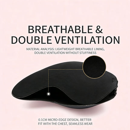 1 Pcs Black Strapless Invisible Silicone Bra, Mango Shape Breathable Lift Wing Bra