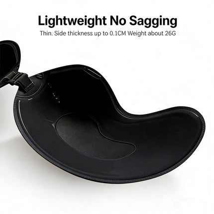 1 Pcs Black Strapless Invisible Silicone Bra, Mango Shape Breathable Lift Wing Bra