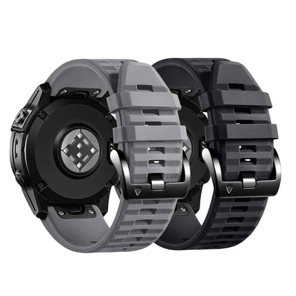 2Pack Replacement Sport Band Strap For Garmin Fenix 5 6 6x/7 7 Plus 7x Plus Black & Grey