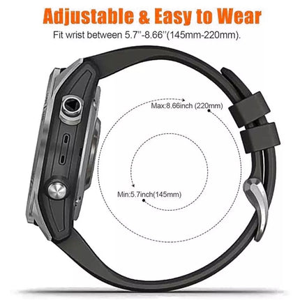 2Pack Replacement Sport Band Strap For Garmin Fenix 5 6 6x/7 7 Plus 7x Plus Orange & Black