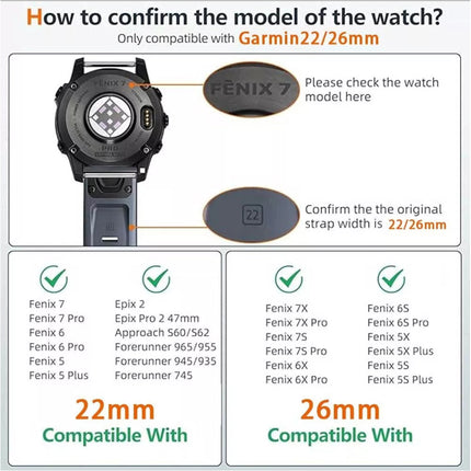 2Pack Replacement Sport Band Strap For Garmin Fenix 5 6 6x/7 7 Plus 7x Plus Orange & Black