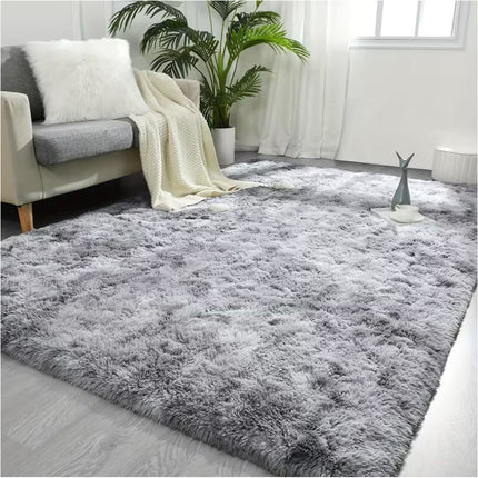 Light Grey 200cm x 230cm Soft Plush Floor Carpet Rug Mat Living Room Bedroom
