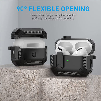 Black Armor Case FOR Apple AirPods Pro, Heavy Duty Shockproof Earphone Protective Cover