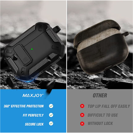 Black Armor Case FOR Apple AirPods Pro, Heavy Duty Shockproof Earphone Protective Cover