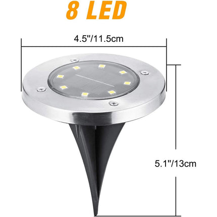 12 Solar Powered LED Buried Inground Recessed Light Garden Outdoor Deck Path