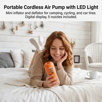 Portable Air Pump for Inflatables 430L/min Ultra Fast Air Mattress Pump, 2000 MA