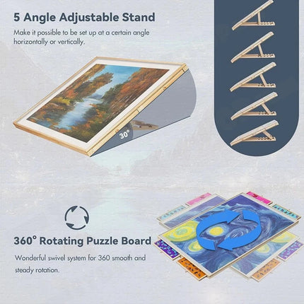 1500PCS Puzzle Table Tilting Adjustable Jigsaw Puzzle Board 4 Drawers 89x68cm