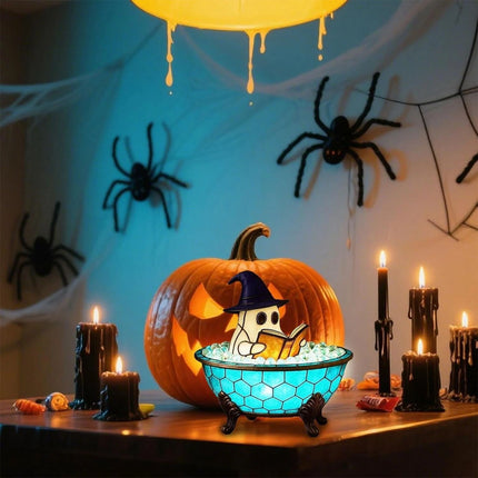 Cute Ghost Bubble Bath Lamp Light Up Ghost Halloween Table Decorations Shelf