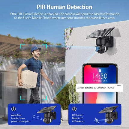 4G Network Wireless HD 1080P Pan Tilt Solar Panel Outdoor Security Camera LTE