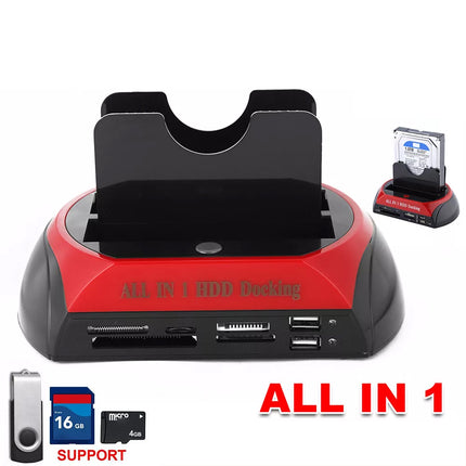 2.5'' 3.5'' Hard Disk Drive Card Reader External HDD Docking Station Kit OTB HUB