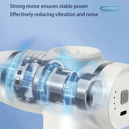 Handheld Massage Gun With 12 Heads 8 Speeds Muscle Relaxation Therapy Tool