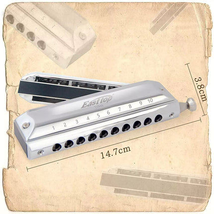 10hole 40Tones Chromatic Harmonica Key of C Professional Birthday Gift