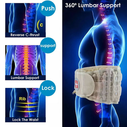 Decompression Lumbar Support Belt Waist Air Traction Brace Spinal Back Relief