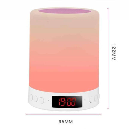 Touch Bedside LED Night Light Table Lamp Alarm Clock Bluetooth Music Speaker USB