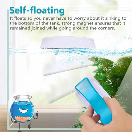 Aquarium Algae Cleaner Magnetic Fish Tank Glass Brush Aquatic Cleaning Tool (L)