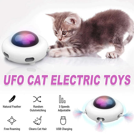 Interactive UFO Cat Toy Electric Teaser Pet Entertainment Fun Toy for Cats