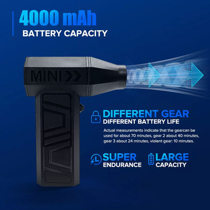 Electric Air Duster 130000RPM Compressed Brushless Air Blower Turbo Jet Fan