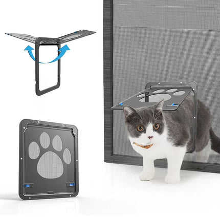 Pet Dog Cat Screen Door Pet Magnet Flap Automatic Safe Lockable Security Window