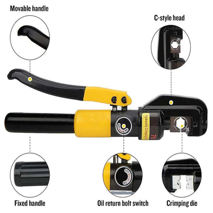 Ton Hydraulic Crimper Tool Kit 9 Dies Force Terminal Cable Lug Crimping Pliers