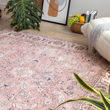 120x170CM  Deal Extra Large Rug Pink Runner Distressed Retro Washable Soft Carpet