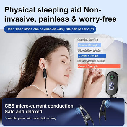 Sleep Aid CES Device With Ear Clips for Insomnia Stress Depression Migraine