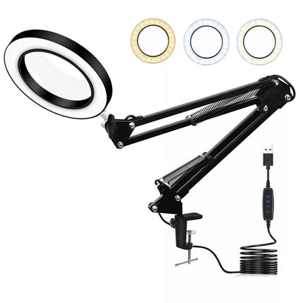 Foldable Desk Light Table Lamp with 10X Magnifying LED Reading Light