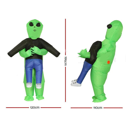 Inflatable Green Alien Costume Adult Suit Blow Up Party Dress Halloween Cosplay