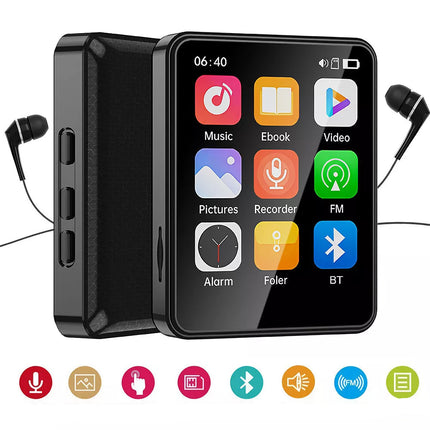 Portable Bluetooth Touch HiFi Music MP4/MP3 Player FM Radio Audio Support 128GB