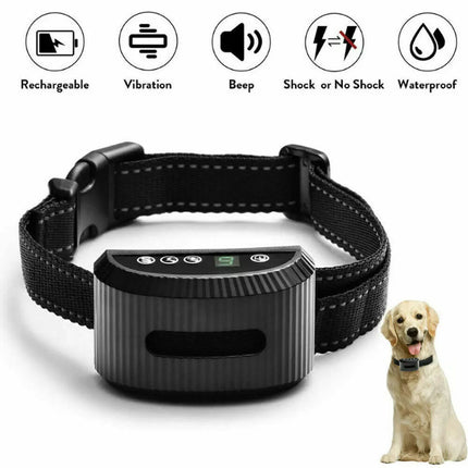 Auto Anti Bark Dog Collar Rechargeable Stop Barking Non-Shock Humane Waterproof