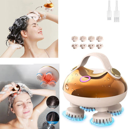 Waterproof Electric Head Massager W/8 Massage Heads 3 Modes Deep Scalp Massage