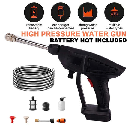 Portable Cordless Electric High Pressure Water Spray Gun Car Washer Cleaner Tool
