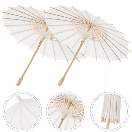 40CM DIY Paper Umbrella Parasol Japanese Wedding Party Gifts Crafts Decor White