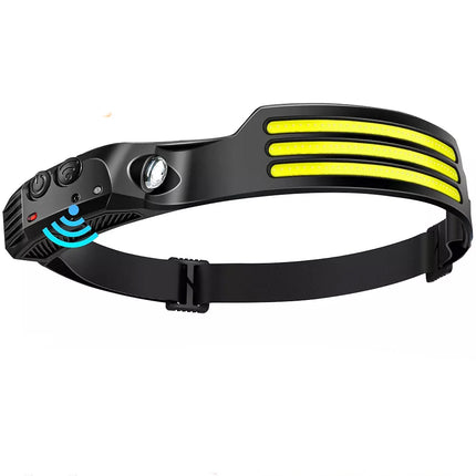 5Pcs 3COB Waterproof LED Motion Sensor Head Torch Headlight USB Rechargeable Headlamp