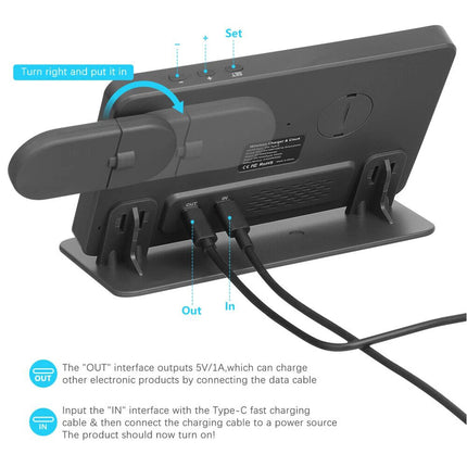 4 in 1 Foldable Wireless Charger Fast Charging Station for Watch iPhone Earphone