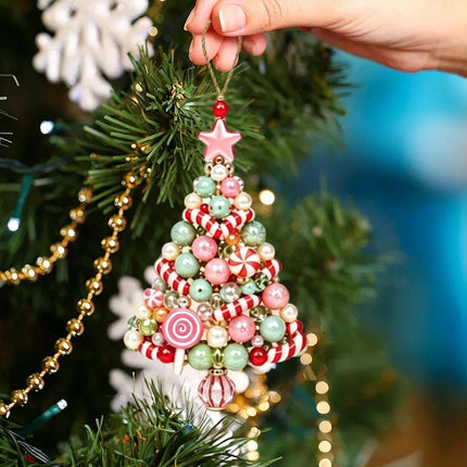 DIY Beaded Christmas Tree Ornament Craft Kit Handmade Beaded Hanging Set Style 3