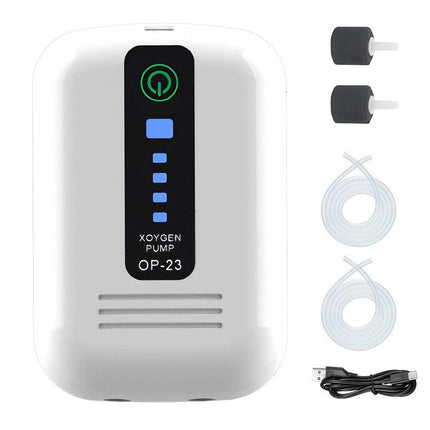 Ultra Quiet Portable USB Rechargeable Aquarium Fish Tank Oxygen Air Pump Aerator