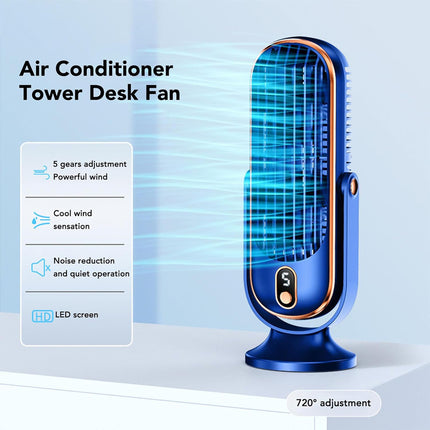 Desktop Cooling Fan with 5-Speed USB 720° Tower Fans Desk Portable
