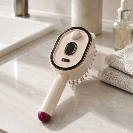 Rechargeable Mist Hair Brush Scalp Massager Detangling Comb USB-C 3-in-1