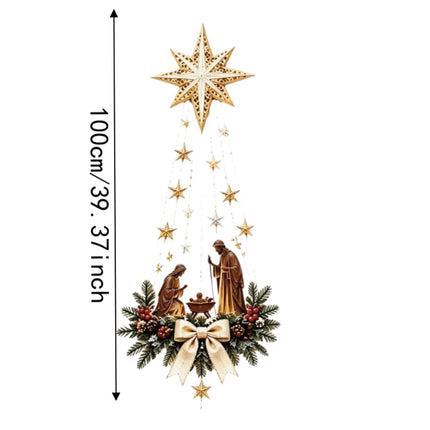 Glowing Nativity Wall Decor Lighted Star Ornament Night Light Living Room