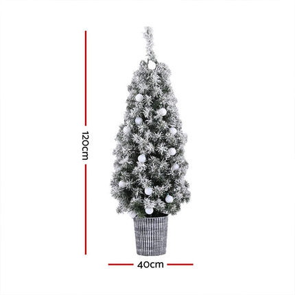 Festival Decorations Christmas Tree 1.2M Potted Snowy Xmas Tree