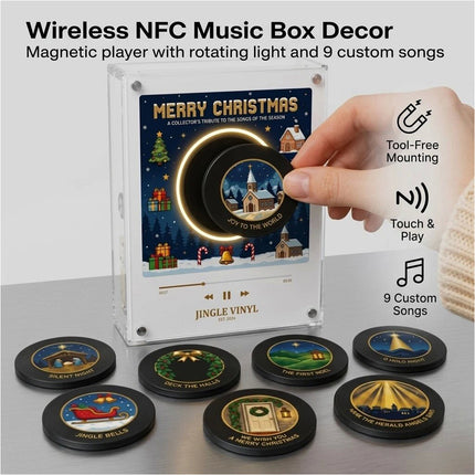 Christmas Vinyl Player Fridge Record NFC Magnetic Music Box Set