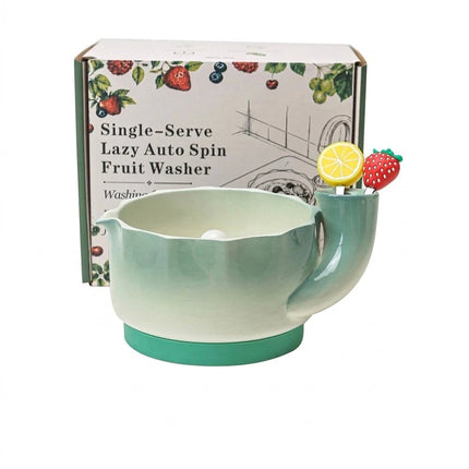 1Pcs Self Spinning Berry Washing Bowl Berry Bowls with Holes Washer Spinner+Fork