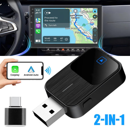 Wired Convert Wireless CarPlay Android Auto Connection USB Dongle Adapter