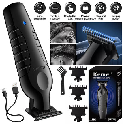 Cordless Hair Trimmer 0mm Zero Gapped Carving Clipper Detailer