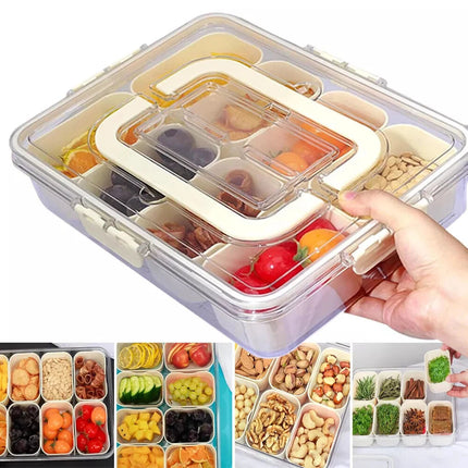 Multi Compartment Snackle Box Container Food Fresh-Keeping Box With Lid Handle
