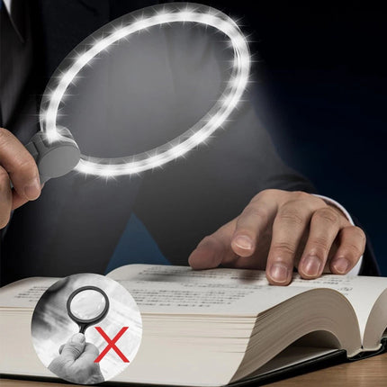 Magnifying Glass 5X With 24 LED Lights Adjustable Neck Bracket Reading Craft