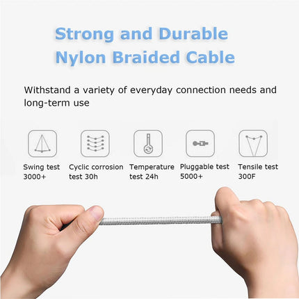 1.8M Compatible Nylon Braided USB C to USB C Cable Increased Durability
