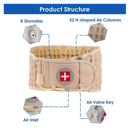 Decompression Lumbar Support Belt Waist Air Traction Brace Spinal Back Relief