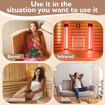 Sauna Backrest S-Shape Support Natural Wooden Ergonomic Design Sauna Chair