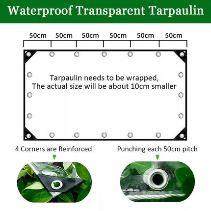 Patio PVC Clear Tarpaulin Transparent Cover Garden Ground Sheet Tarp Heavy Duty (1.8x2.5m / 6x8.2ft)